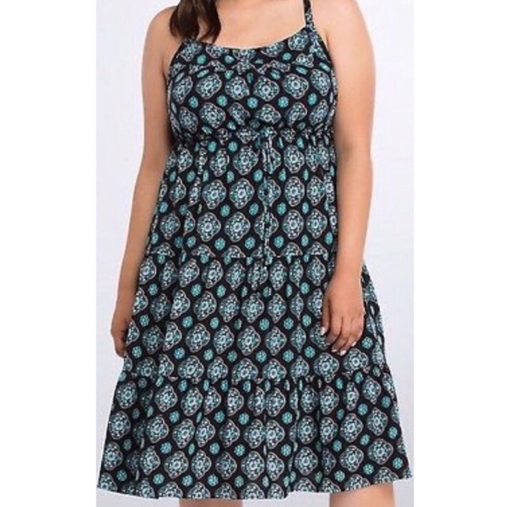TORRID Teal Medallion Spaghetti Strap Dress